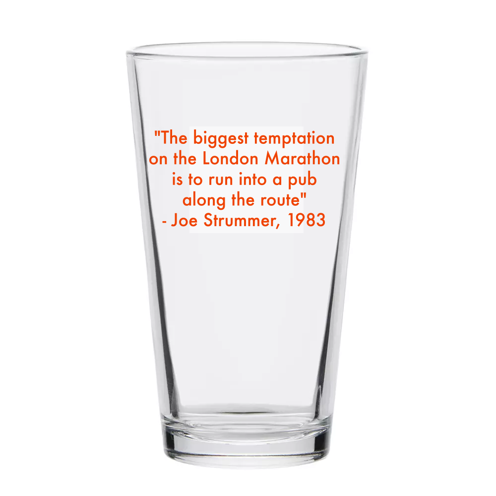 Joe Strummer Marathon Bib Pint Glass