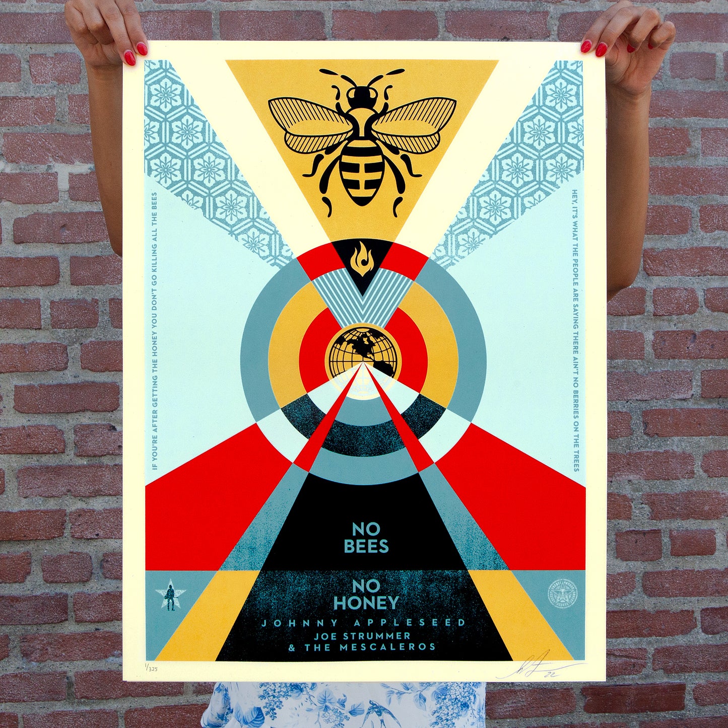 Limited Edition Shepard Fairey x Joe Strummer - No Bees No Honey Print